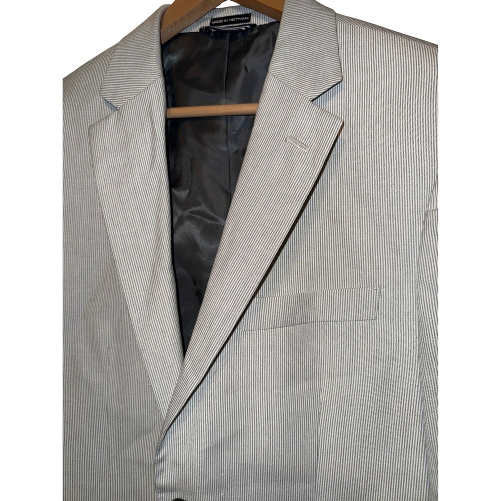 Nautica Men's Blazer Jacket Light Gray Pinstripe Suit Business Casual Size 38R‎